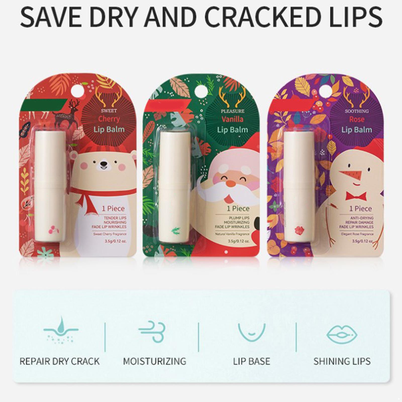 

Christmas Lip Balm Assortment, 3 Piece Set with Variety Scents, Ideal Holiday Gift Pack One Size