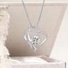 Double Heart Pendant Necklace Female, Premium Inlaid Color Zircon Heart-To-Heart Love Necklace