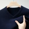 Men's Versatile V-Neck Cashmere Sweater: Warm Autumn/Winter Knit for Middle-Aged & Young Adults