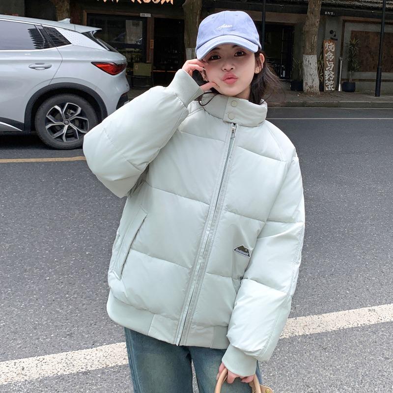 Winter Short Cotton-padded Clothes for Small Girls, New Loose Stand-up Collar Temperament Student Cotton-padded Jacket