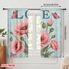 2pcs 2D flat printing Curtain Vintage Poppy Butterflies Love Wall 100% Polyester Without Electricity Festive Wall Decor Perfect
