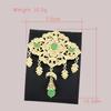 Sunspicems Elegent Crystal Women Brooch Morocco Jewelry Gold Arabic Caftan Hijab Brooch Pins Flower Bride Wedding Bijoux