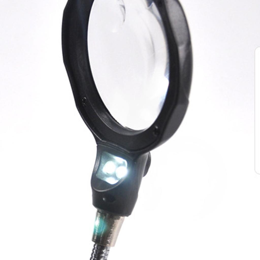 Magnifying Glass Soldering Station LED Lamp Magnifier with Auxiliary Clips for Hardware Repair