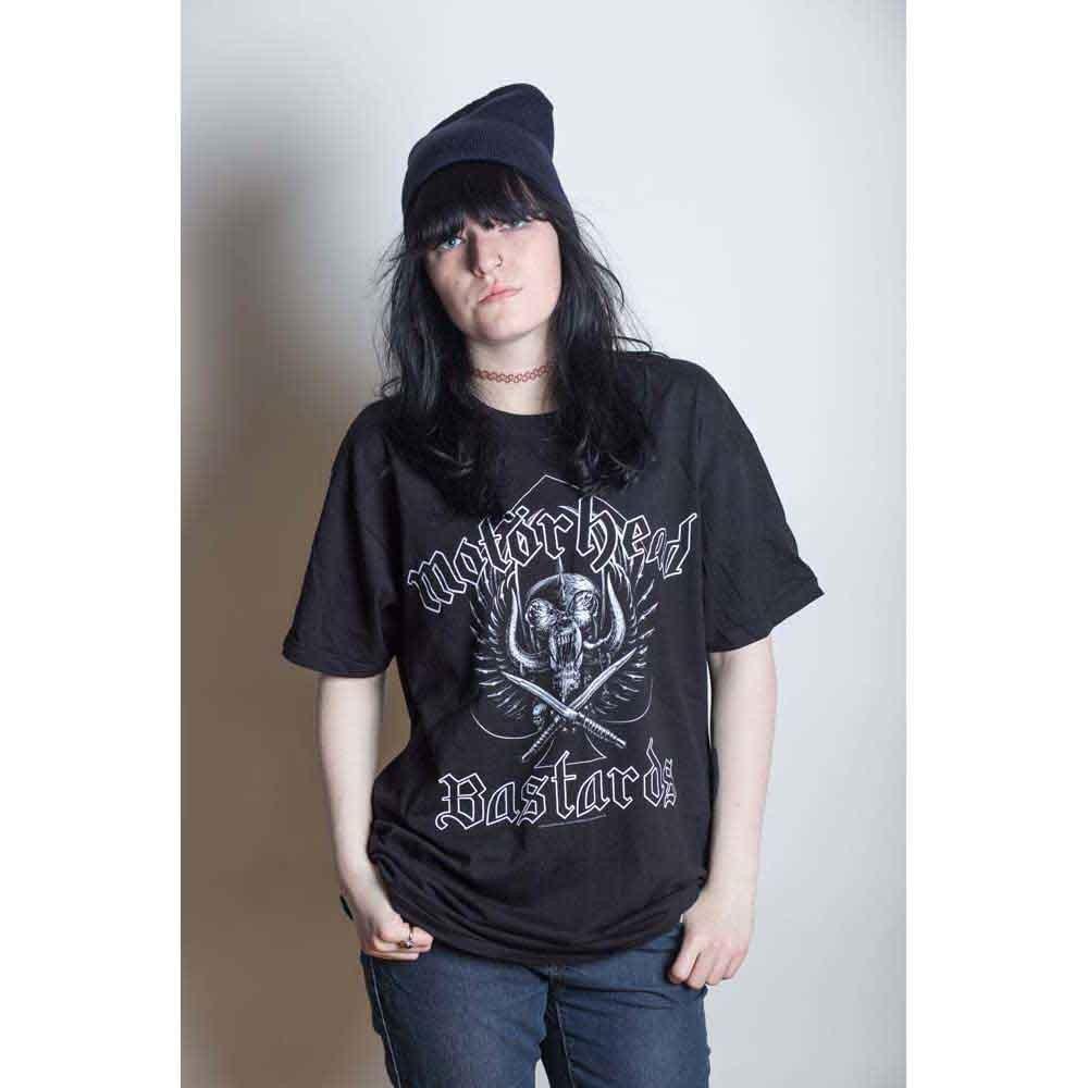 Motorhead T Shirt Bastards Distressed Crest band Logo Official Mens Black Unisex T-Shirt S