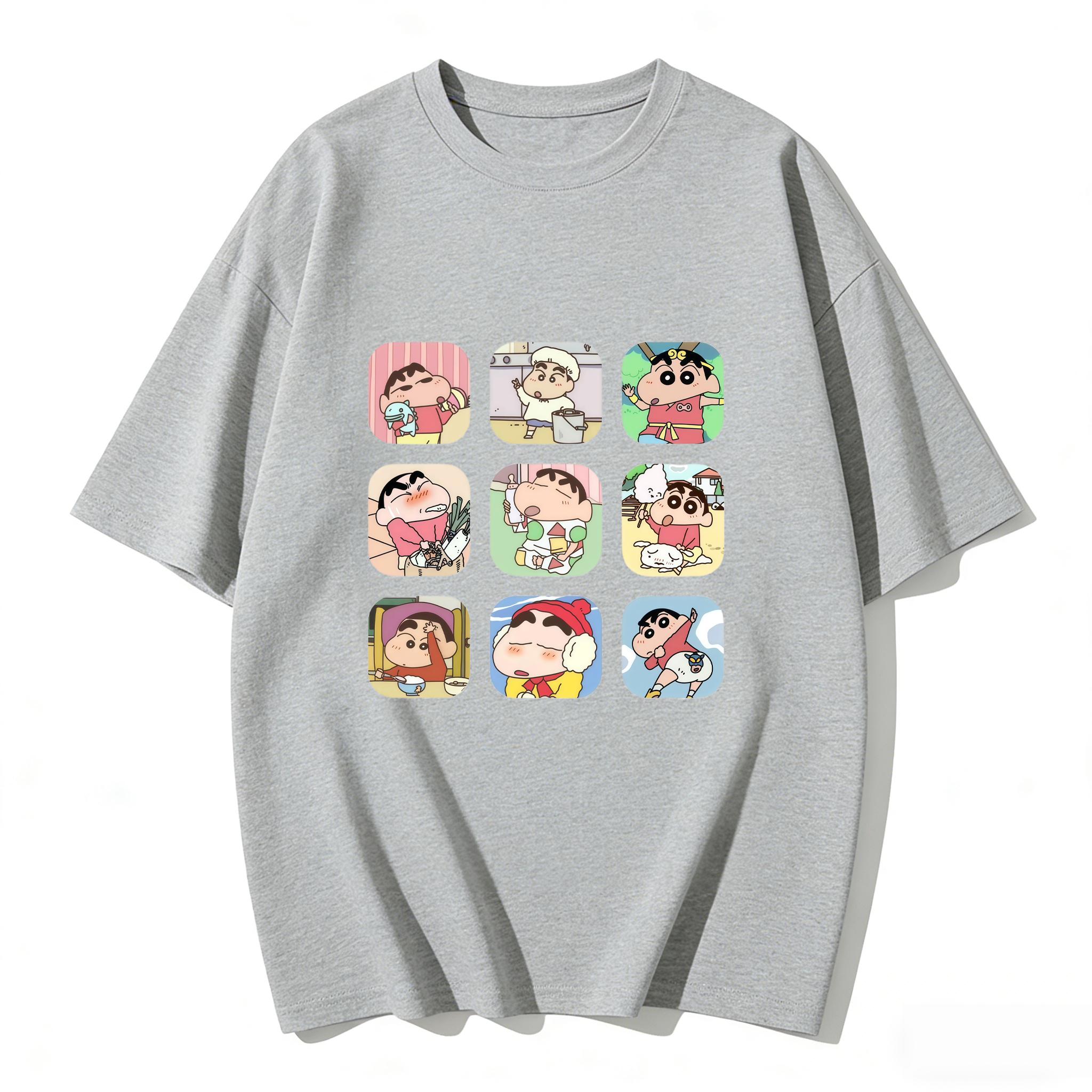

Crayon Shinchan Cute Cartoon T Shirt Couple Clothes Family Matching Tee Summer Casual Short Sleeve Cotton Top Fashion Streetwear S
