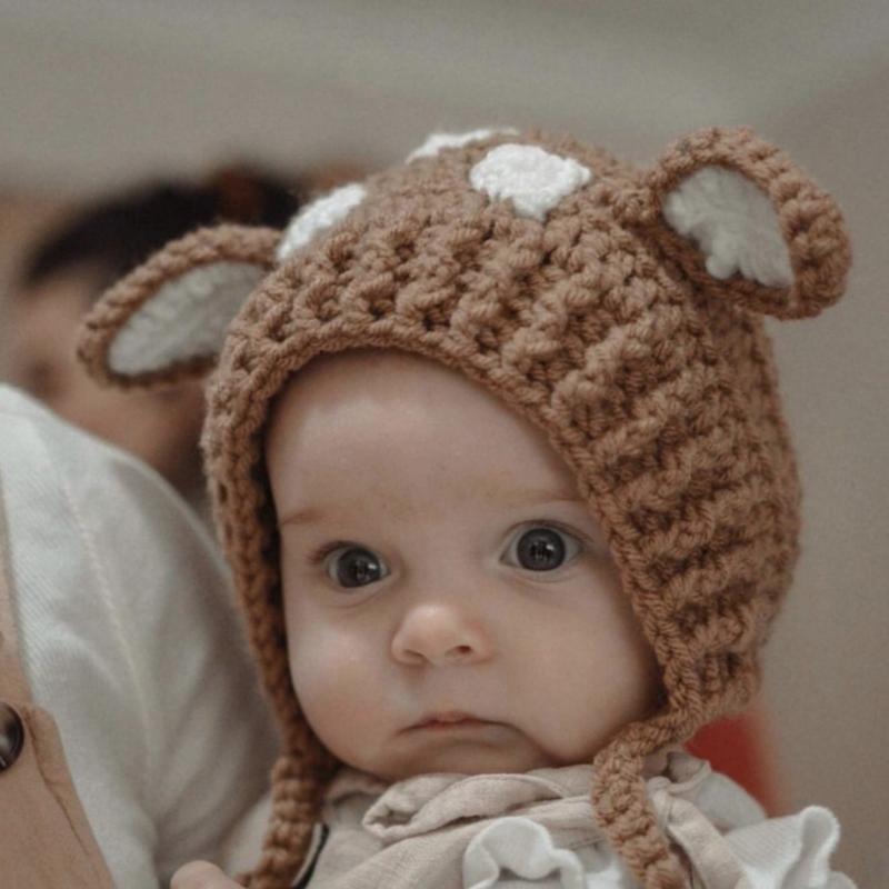 Kleinkind Baby Strickmütze Handgemacht Gehäkelt Cartoon Tier Thema Mützen Mütze Niedliche Ohren Babymütze Neugeborenen Fotografie Requisiten
