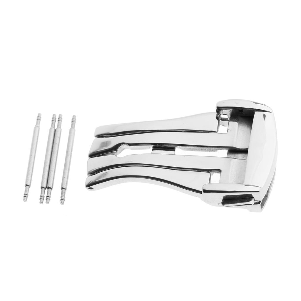 High Polished Silver Stainless Deployment Clasp for Watch Band Strap Buckle 18mm