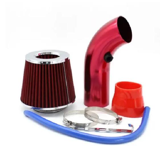 Universal 76mm Car Racing Cold Air Intake System Turbo Induction Pipe Tube Kit Aluminum With Cone Air Filter Inlet Accessories
