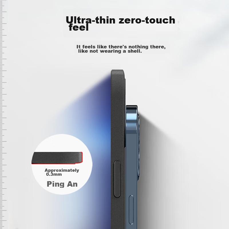 IPhone 13 Pro Max Case, Full Lens Protection, Ultra-Thin, Transparent Frosted Anti-Drop Soft Case, Distant Mountain Blue