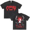 Japanese Anime Chainsaw Man Kobeni Metal Denji Tshirt Vintage Washed Manga Graphic T Shirts Unisex Couples Short Sleeve T Shirt