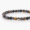 6 Tiger Agate Cube Mixed Gemstone Bracelet (C2503AC1266_BK)