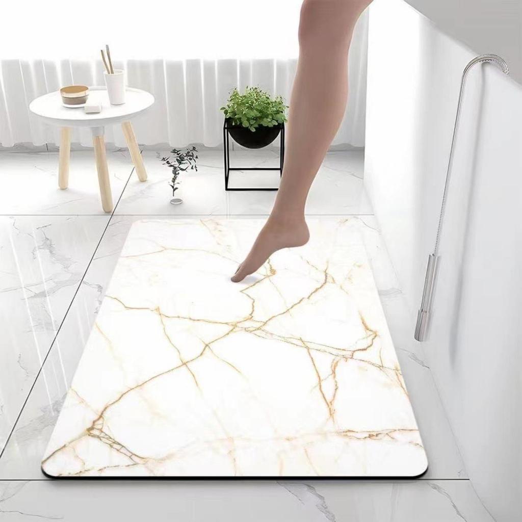 Diatom Thickening Printing Mat Bathroom Bath Nonslip Carpets In Wash Basin Bathtub Side Floor Rug Shower Room Doormat Memory Foam 3d Pad