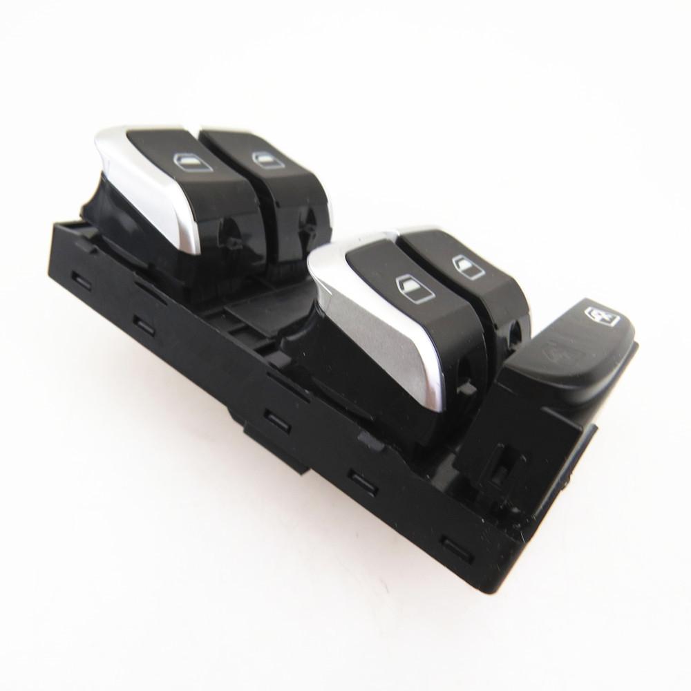 FHAWKEYEQ 10PIN Car Driver Side Window Glass Chrome Master Switch Button For Q5 A4 Allroad S4 B8 8KD 959 851 A 8K0 959 851 D