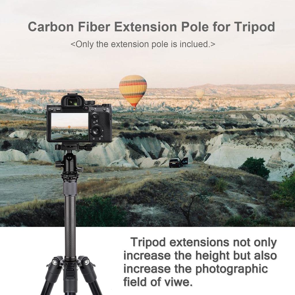 Universal Carbon Fiber Tripod Extension Pole 2 Section Extendable Rod Max. Height 32cm 12.6in with 1 4 Inch Screw for