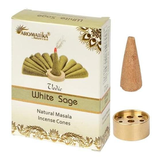 Indian Incense, White Sage, Oriental Sweet Scent, Cone Type, Incense Burner Set, Purifying Incense, Comes with Incense Holder, Room Burning, Gift,