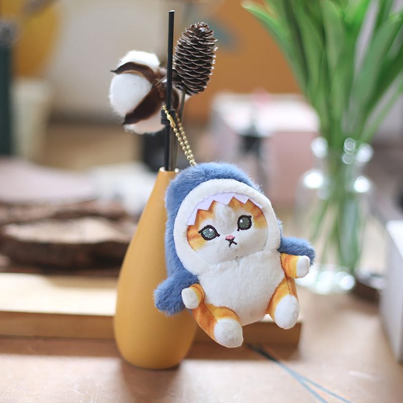Cute Shark Cat Fried Cat Plush Doll Pendant Doll Beautiful Room Car Bag Decoration Pendant Opening Holiday Gift