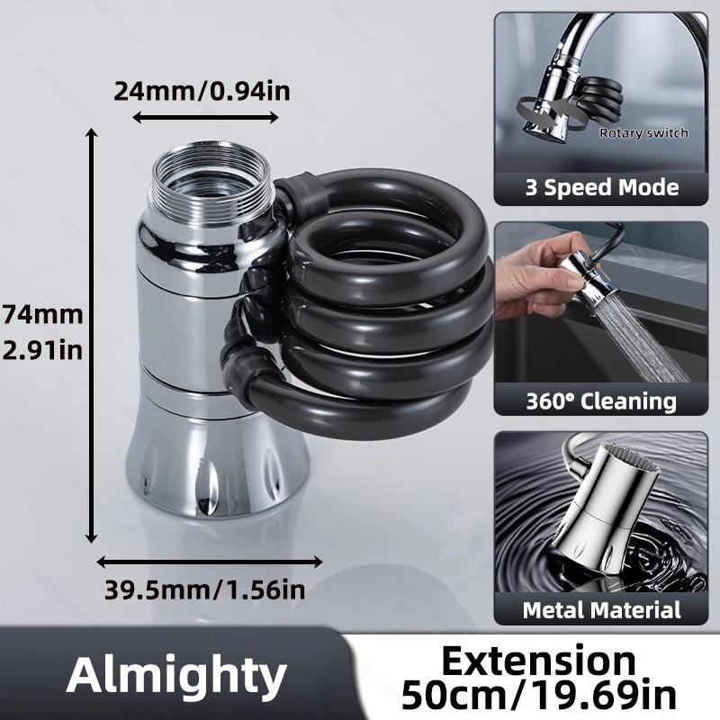

Faucet Pullout Extender Tap Extension Kitchen Swivel Extension With 3 Pattern Splashes Movable Faucet Extender For Kitchen Sink