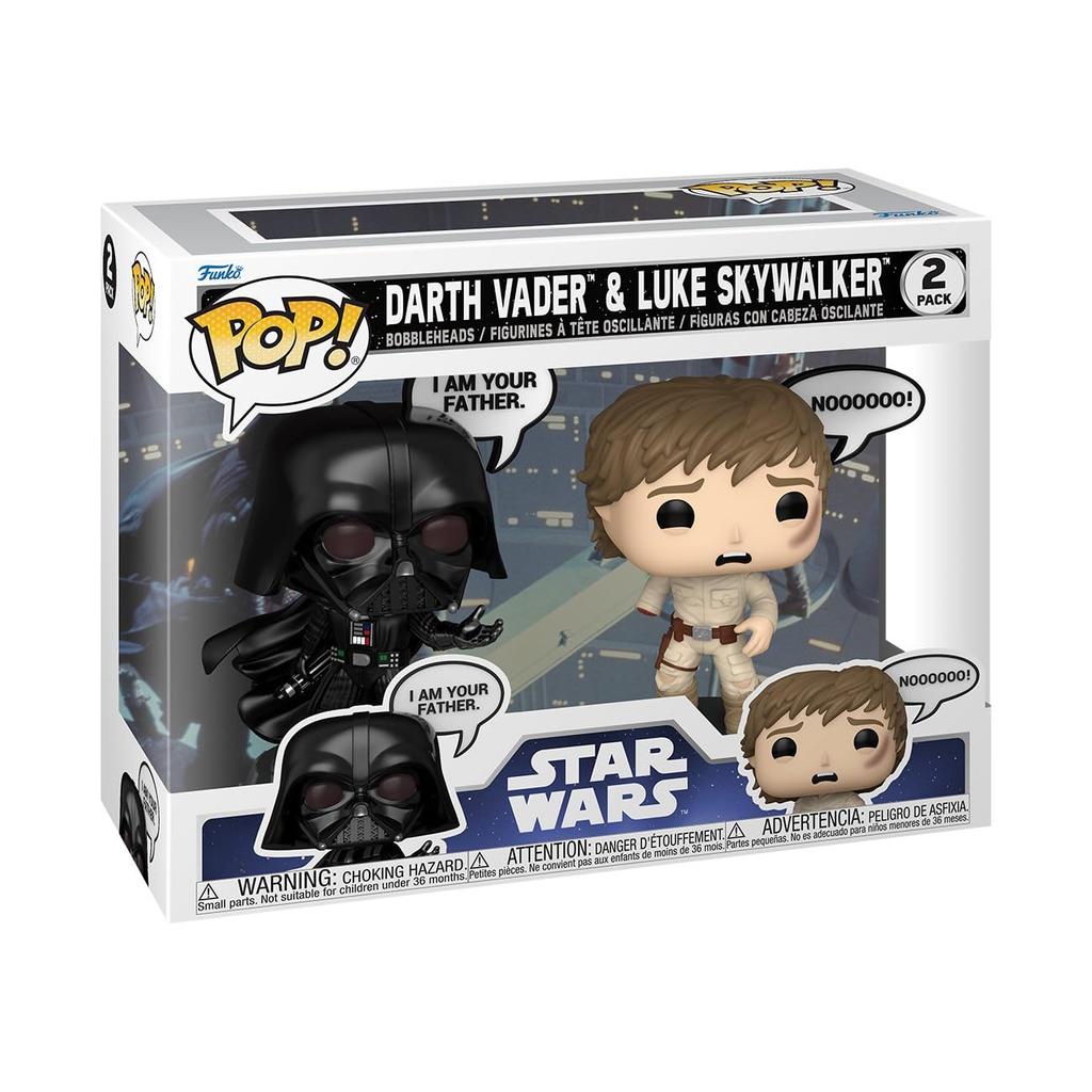 Funko Pop Star Sayings Vader and Luke Luke 2PK Star Wars Collectible Vinyl Figures Gift Idea Official Merchandise Toys for Kids Adults Fantasy Fans