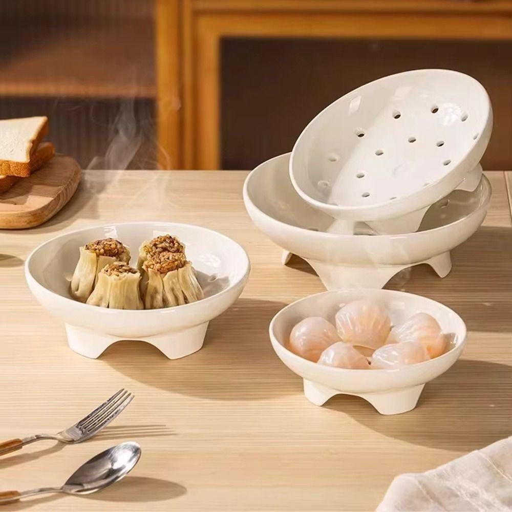 Hollow Porous Food Steaming Dish Round Shape Steaming Bowl Steamer Rack Steamed Stuffed Bun