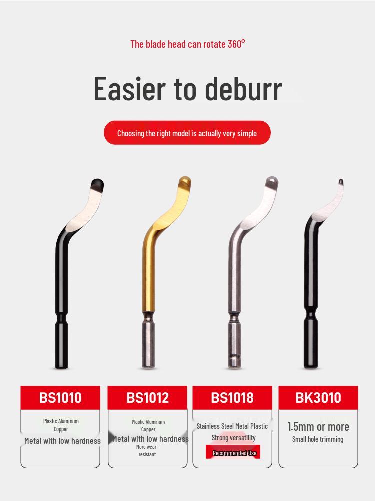 Plastic Handle Deburring Scraper Tool with Stainless Steel BS1010 Chamfering Blade 1018