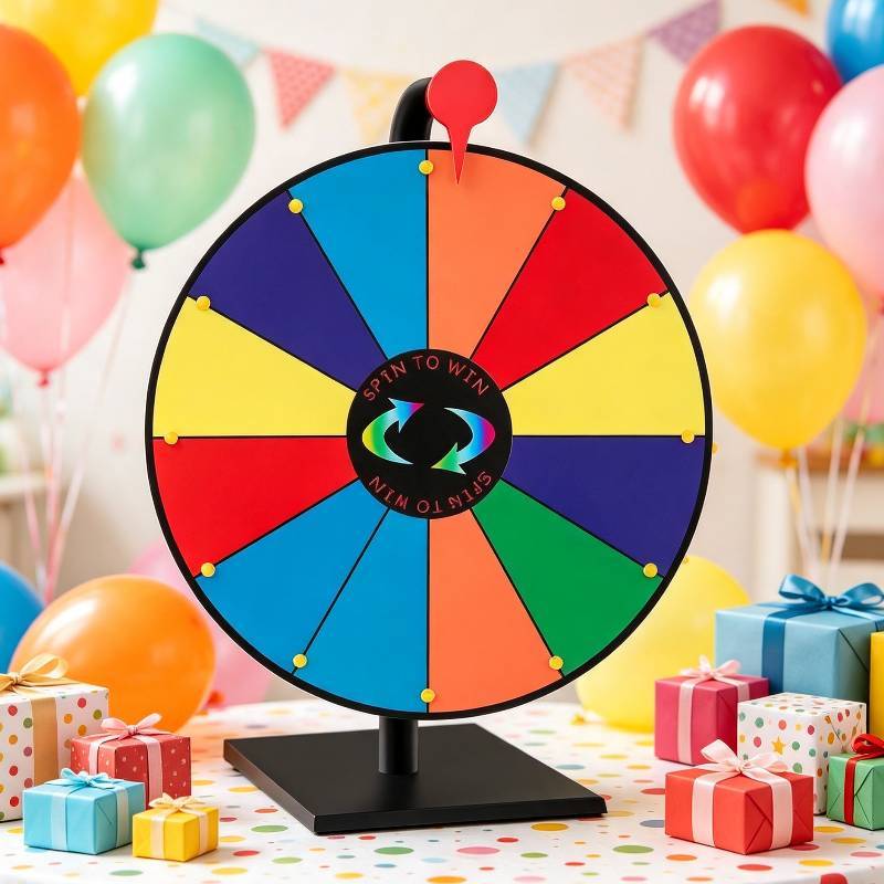 Gioco Ruota della Fortuna per Bambini con Superficie Scrivibile e Penna 30cm Attività Divertente Indoor