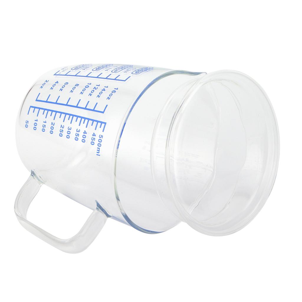 Heat Resisting Glass Measuring Cup Milk Scale Measuring Jug with Lid Kitchen Utensil(500ml )