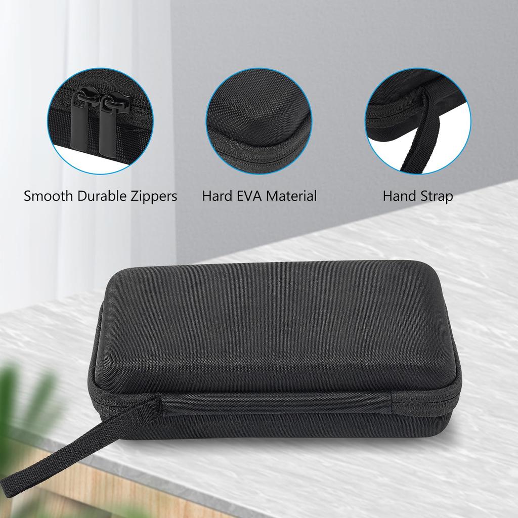 ProCase Gadget Shockproof EVA Material PC Peripheral Storage Small Item Organizer Accessory Travel Case with Wrist Strap Black Pouch, Bag, &