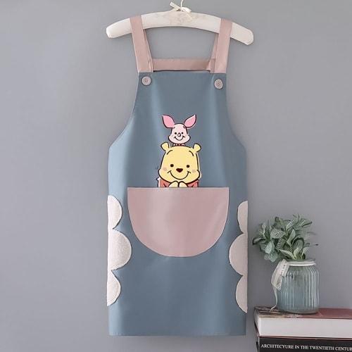hgTUP Winnie the Pooh Work Apron, Cooking Apron, Stain-Resistant, Wrinkle-Resistant, with Hand Towel, Perfect for Cooking, Nursery Teachers, Adults, H