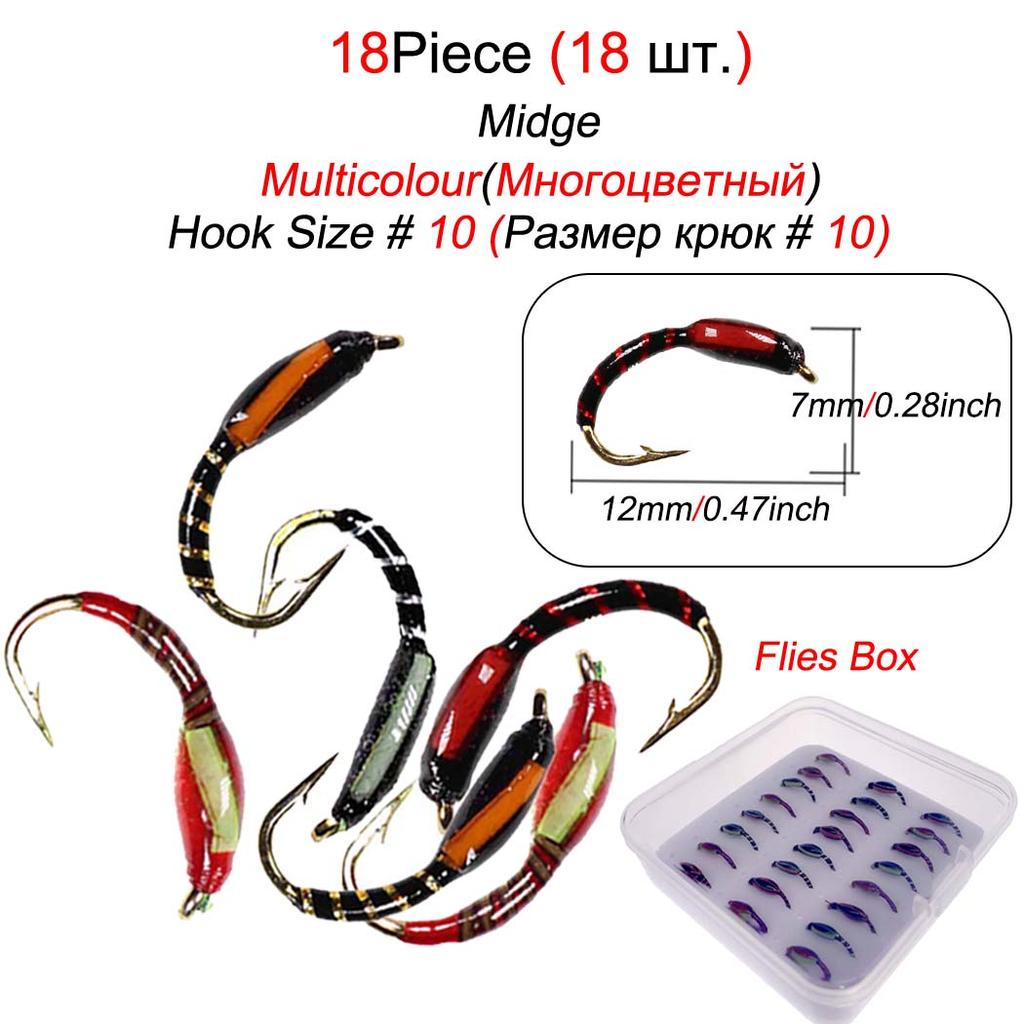 6/12/18/24 szt./pudełko Różne nimfy epoksydowe do połowu muchowego na pstrągi, okonie, ryby, przynęty wędkarskie