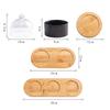 Japanese Tableware Black Ceramic Dessert Bowl Fruit Platter Creative Glass Cover Household Snack Plate Dried Fruit Cake Plate