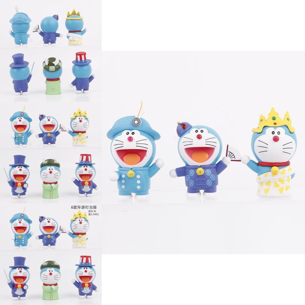 Adorable Doraemon Around The World Series Figurine Collectible Pvc Toy 8cm