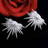 Sparkle Silver Large Irregular Stud Earrings with Bling Zircon Stone Women’s Imitation Jewelry Wedding Earrings