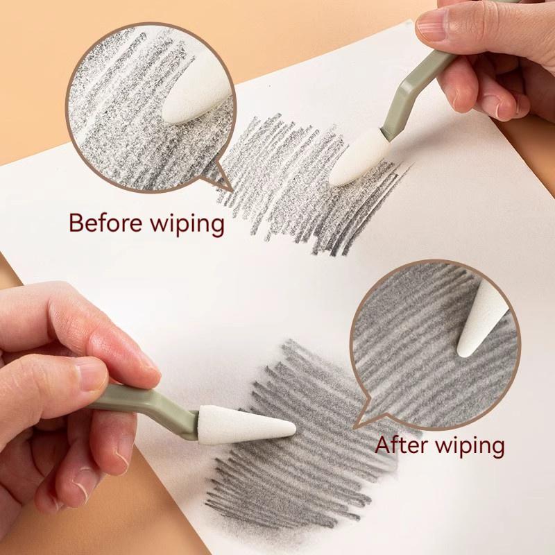 20 Stück Set Kunst Skizze Wischmesser Waschbarer Pinsel Schwamm Highlight Künstler Korrektur Detail Radierstift Skizze Reinigungs Werkzeuge Zeichnen