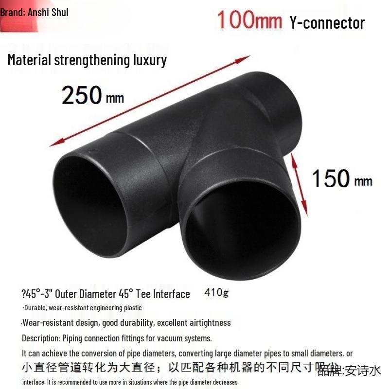 Industrial Vacuum Cleaner Accessories: Dust Collector Adapter, Belt Sander Dust Collector, Three-way Pipe Damper, Valve Crusher