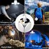 Portable Solar Camping Lantern LED Rechargeable Hanging Tent Lamp, Foldable Football Bulb with Hook Emergency Light for Outdoor Hiking Fishing