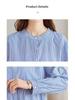 2025 Women's Pure Cotton Striped Long Sleeve Round Neck Shirt – Comfortable, Breathable, Versatile Casual Classic