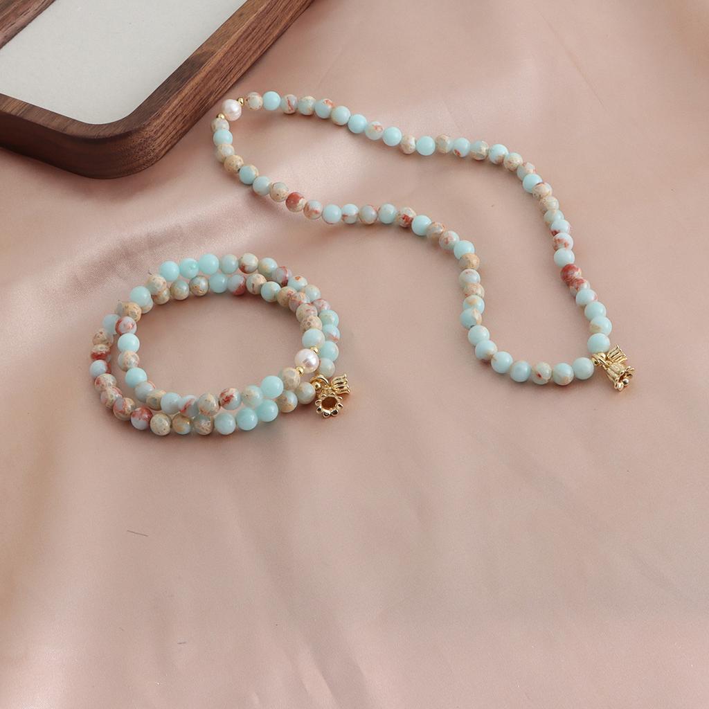 Bracelet Natural Shoushan Stone Tianshan Green Lotus Pod Safety Buckle Crystal Bracelet Double Layer Dopamine