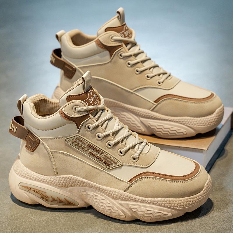 Men's high-top casual sports shoes four seasons new soft-sole non-slip outdoor running shoes fashion students versatile sneakers