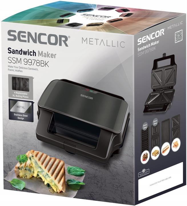 Tostapane Tostiera Per Sandwich Toast Panini Waffle Sencor 4 in 1 900 W Nero
