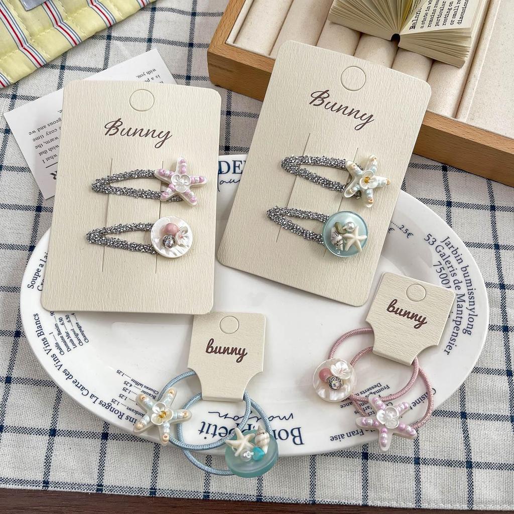 Seashell Star Beach Hair Clip: Elegant Hair Accessory for Side Bangs
