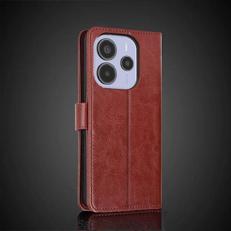 Etui na karty do Xiaomi Redmi Note 14 5G Global PU Leather Flip Cover Retro Portfel Etui na telefon Biznes Fundas Coque