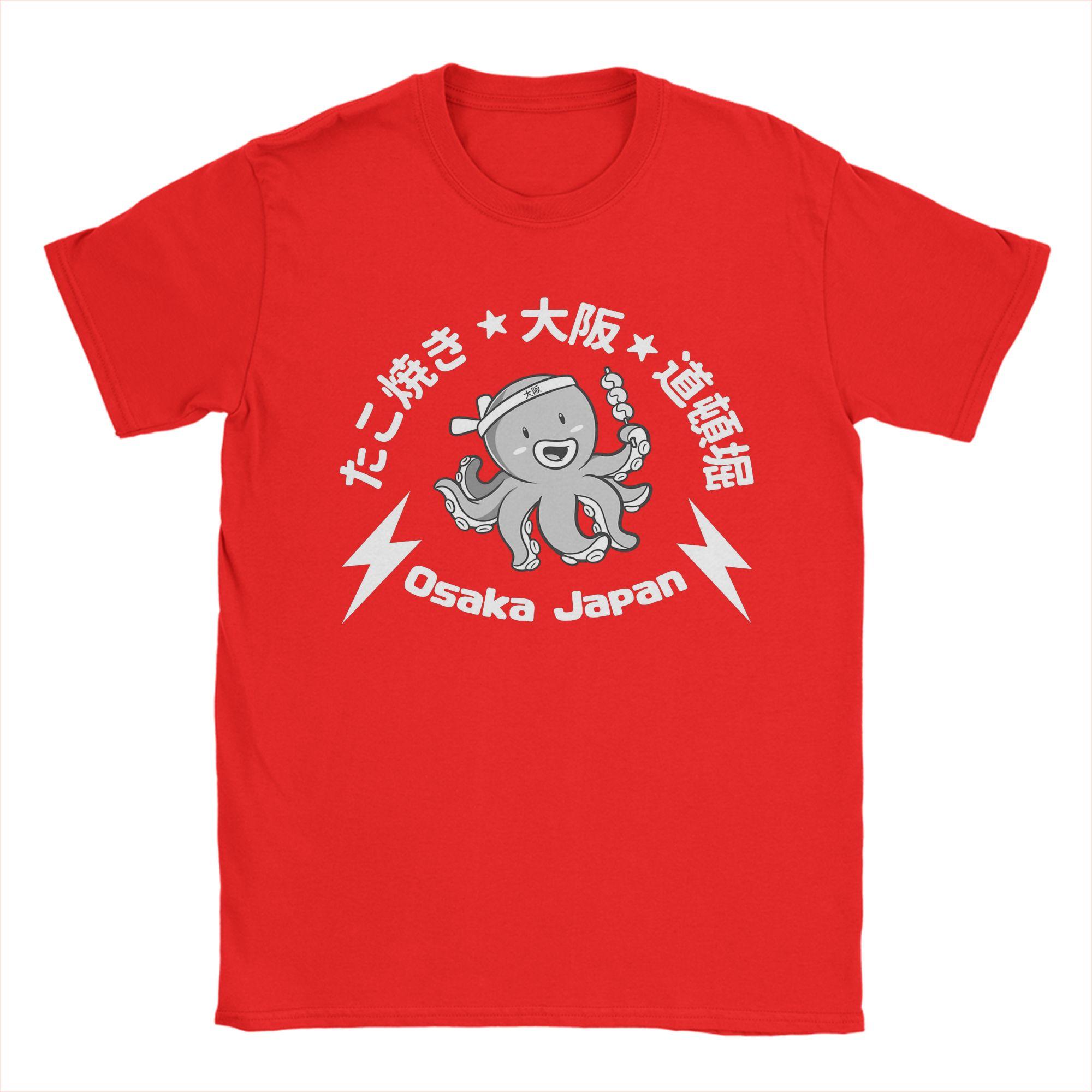 

Men Osaka Dotonbori Drunken Octopus Japanese Letters T Shirts Cotton Clothes Novelty Short Sleeve Crewneck Tees Summer TShirts S