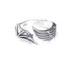 FTCY 2 Pcs Vintage Angel Devil Wings Adjustable Rings for Men Women Hip Hop Retro Silver Color Couples Rings Party Gifts Jewelry