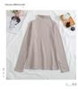 2024 Women's Korean Style Solid Color Plus Velvet Long Sleeve T-Shirt, Autumn/Winter
