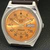 Seiko 5 AUTOMATIC JAPAN MENS 6309A VINTAGE ORANGE COLOR DIAL WATCH A701259-5 R206a-a701259
