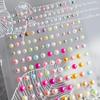 2Sheets Fashion Tattoo Makeup Eyeliner Eyeshadow Eyes Makeup Face Pearls Stickers Imitation Pearls Acrylic Self Adhesive