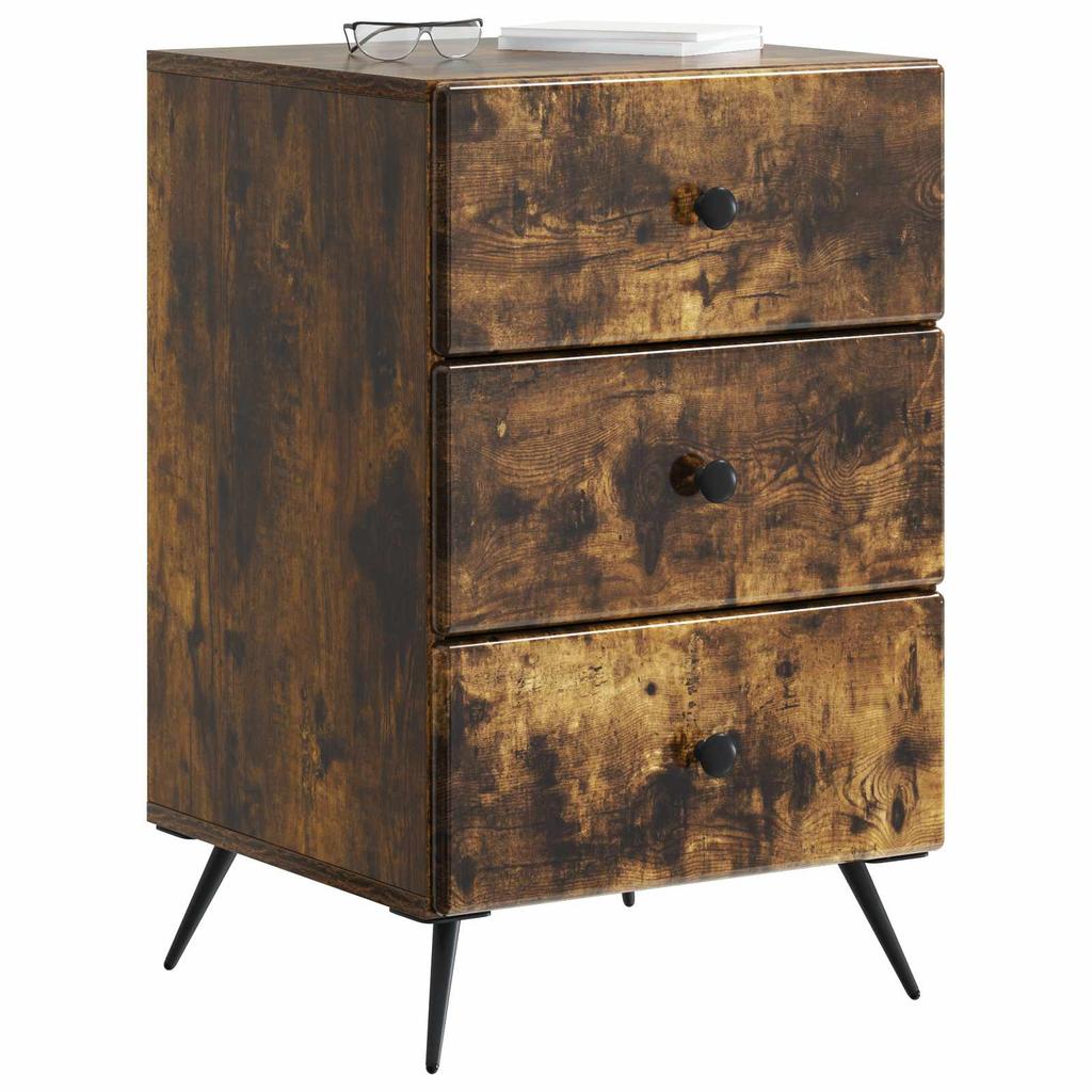 Nightstand Smoked Oak 43 x 41 x 66.5 cm Particleboard
