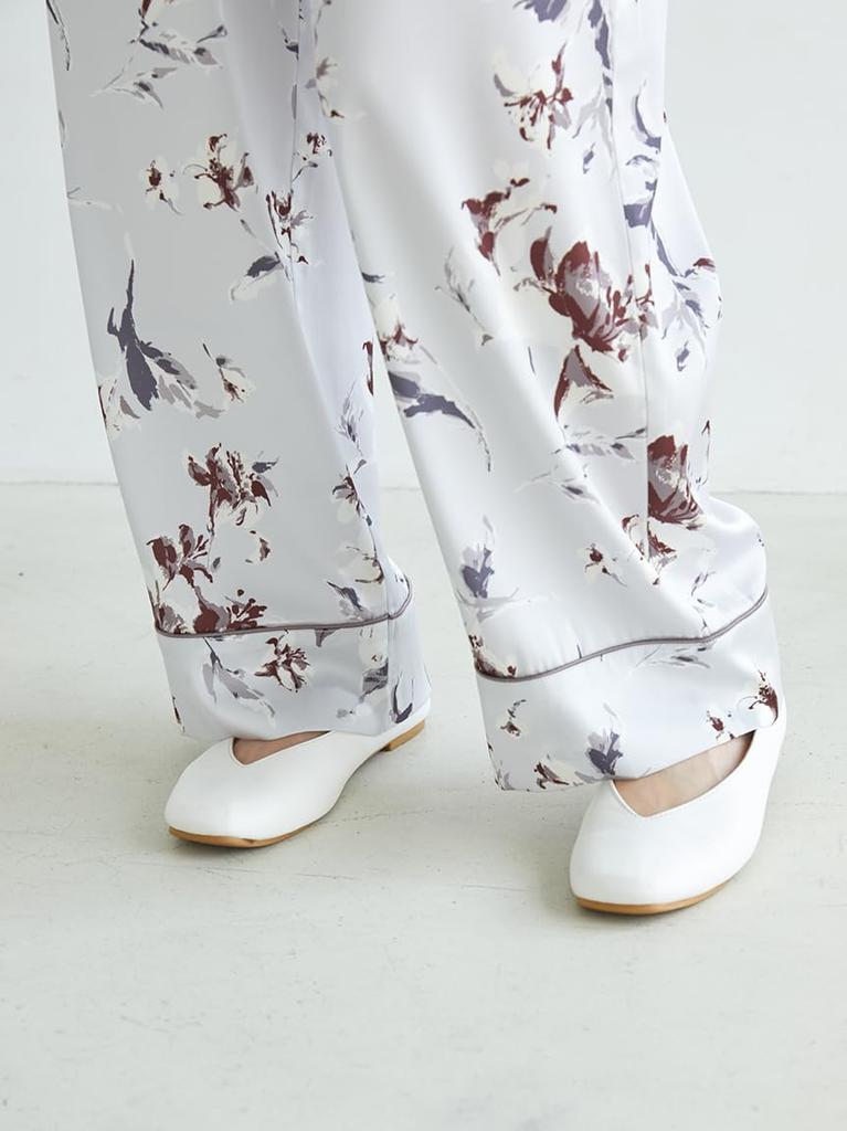 Gelato Pique Day Floral Satin Piping Long Pants PWFP252240 BLU Mother's Women's