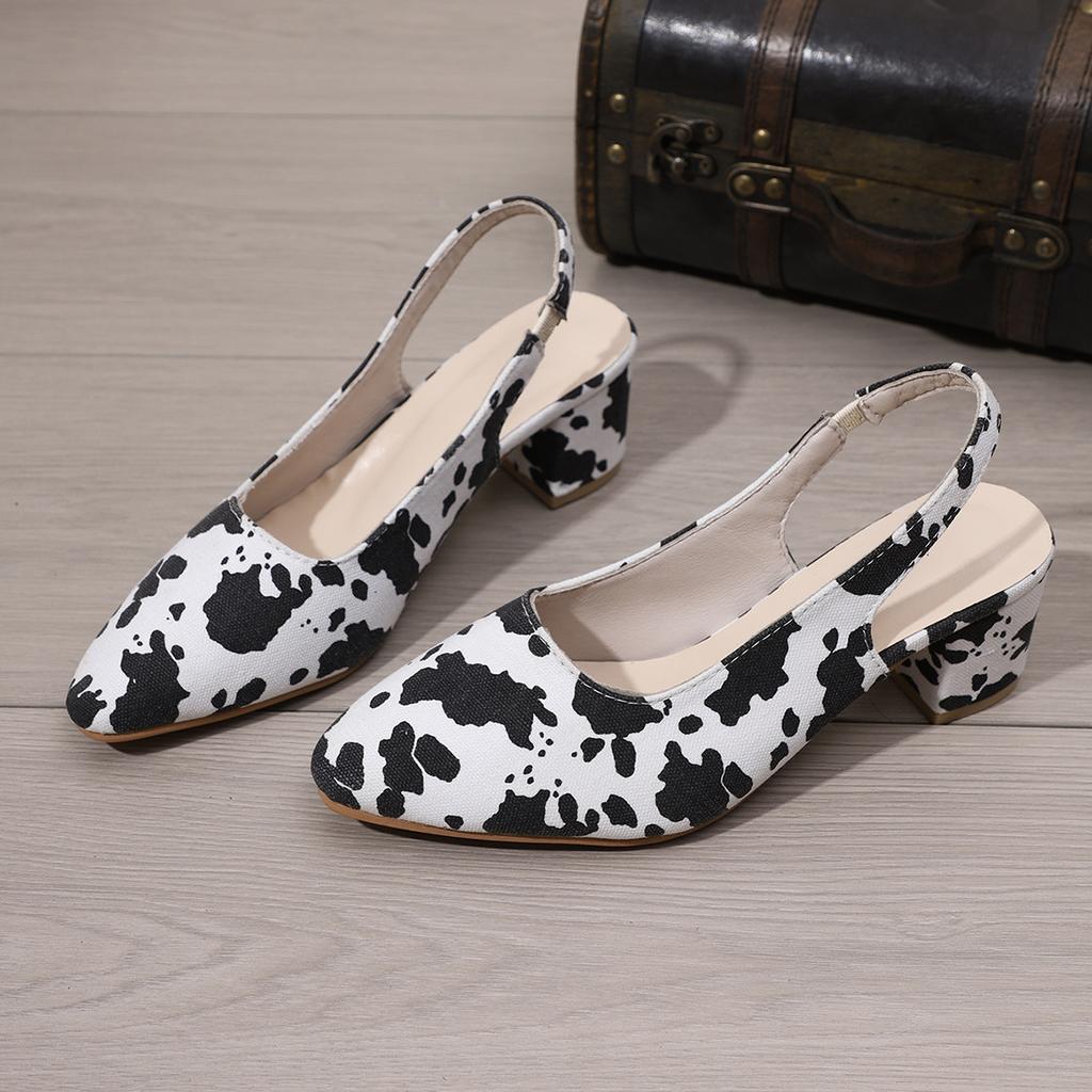 Winter new denim back empty high heels pointed head shallow mouth single shoes thin heel bag head large size sandals women