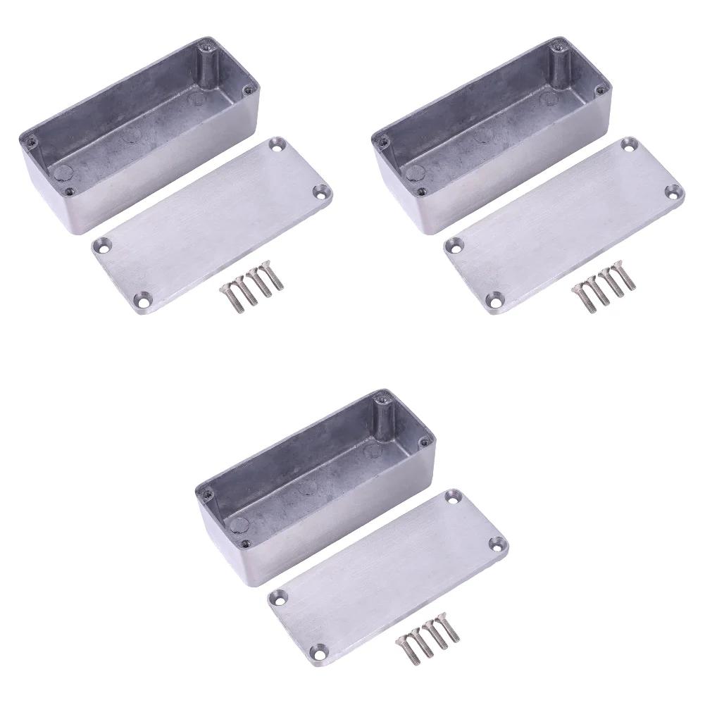 1-3 peças Caixa de Stompbox de Alumínio Efeitos Estilo 1590A 1590B Gabinete de Pedal com Parafusos Kit de Instrumento Musical Caixa Stompbox para Guitarra